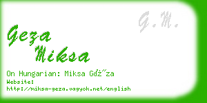 geza miksa business card